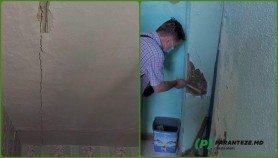FOTO // PANICĂ la Hâncești: Un bloc avariat riscă să se prăbușească în orice moment
